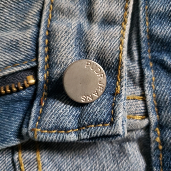 Pudr Jeans Womens Petite Light Wash High Rise Distressed Ripped Jeans Size XS - Picture 9 of 9